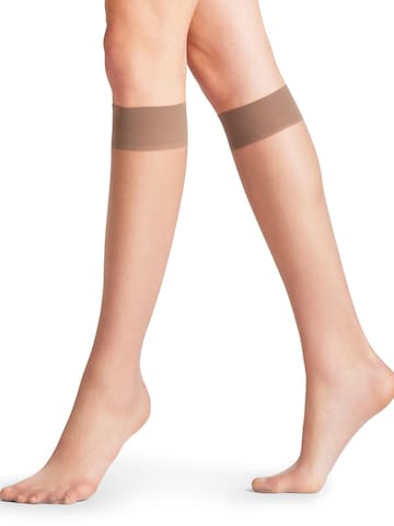 FALKE Knee High Socks 'Seidenglatt' in Grey: front