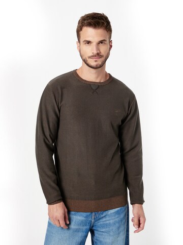 INDICODE JEANS Pullover 'Seashell' in Braun: predná strana