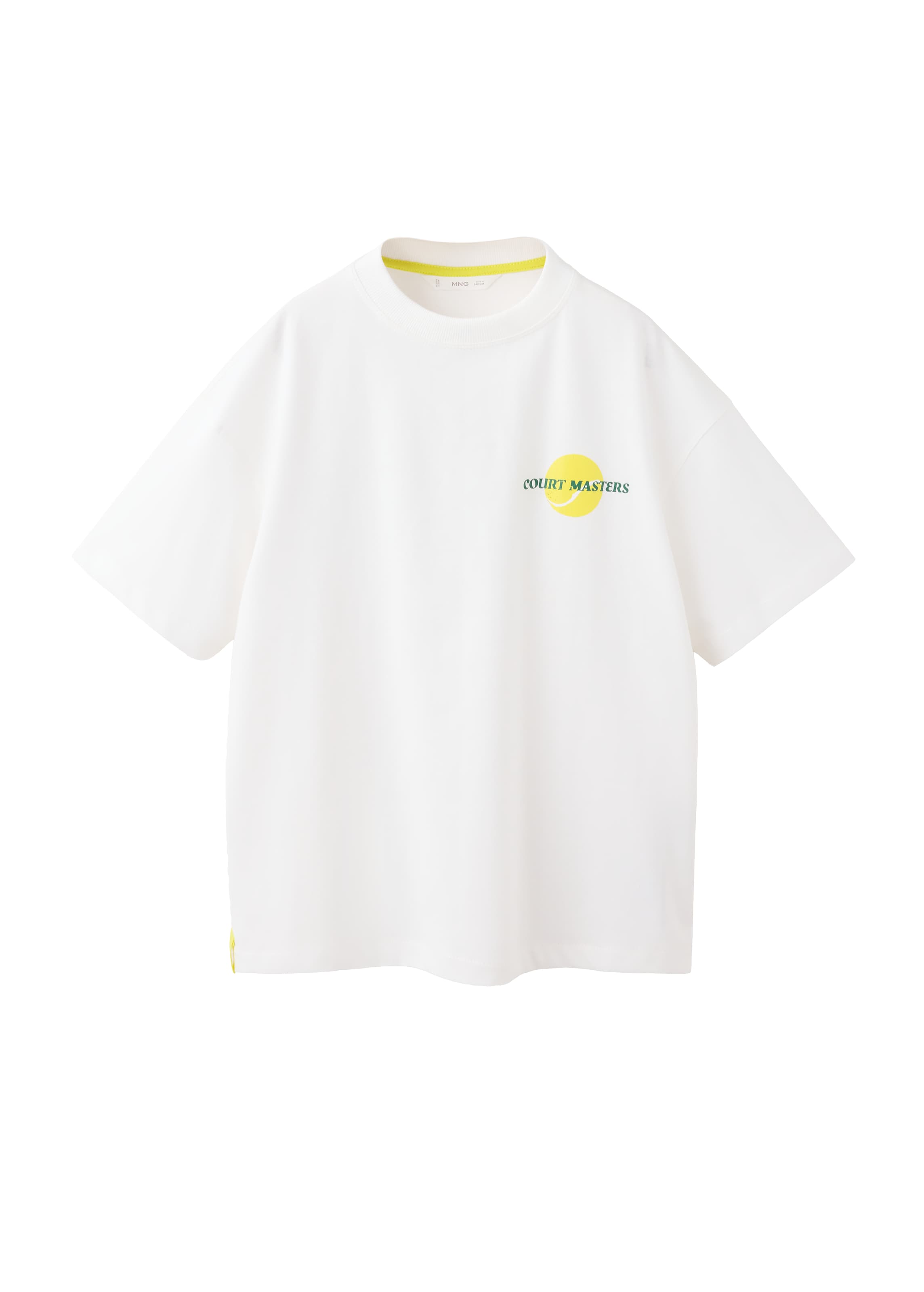 Tricou 'JUCOURT' de la MANGO KIDS pe alb: față