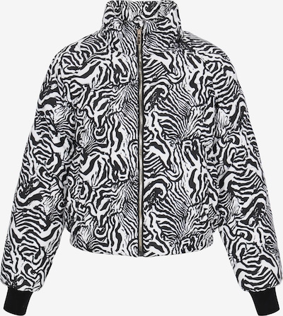 Žieminė striukė iš faina, spalva – juoda / balta, Prekių apžvalga