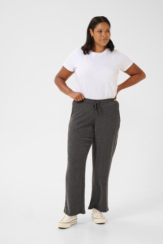KAFFE CURVE Loose fit Trousers 'Olena' in Grey