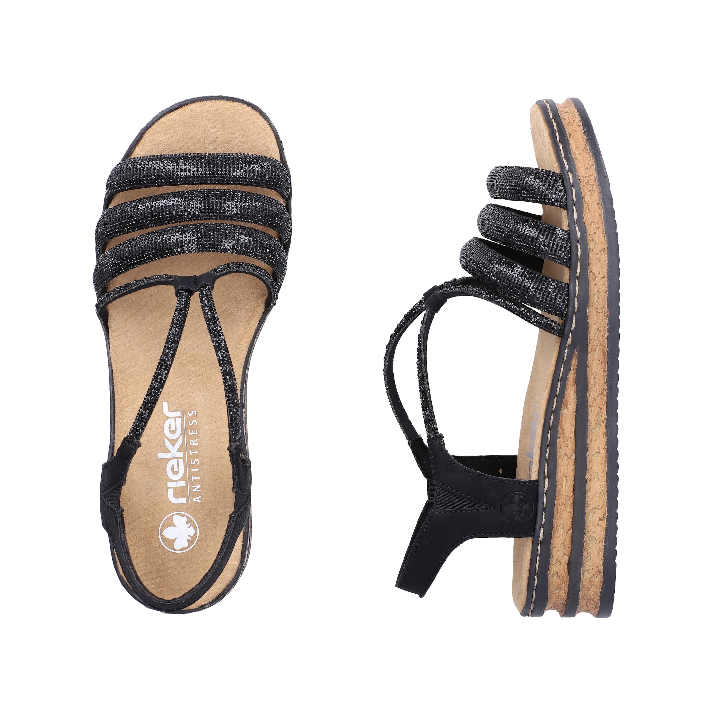 Sandales '62977' Rieker en noir