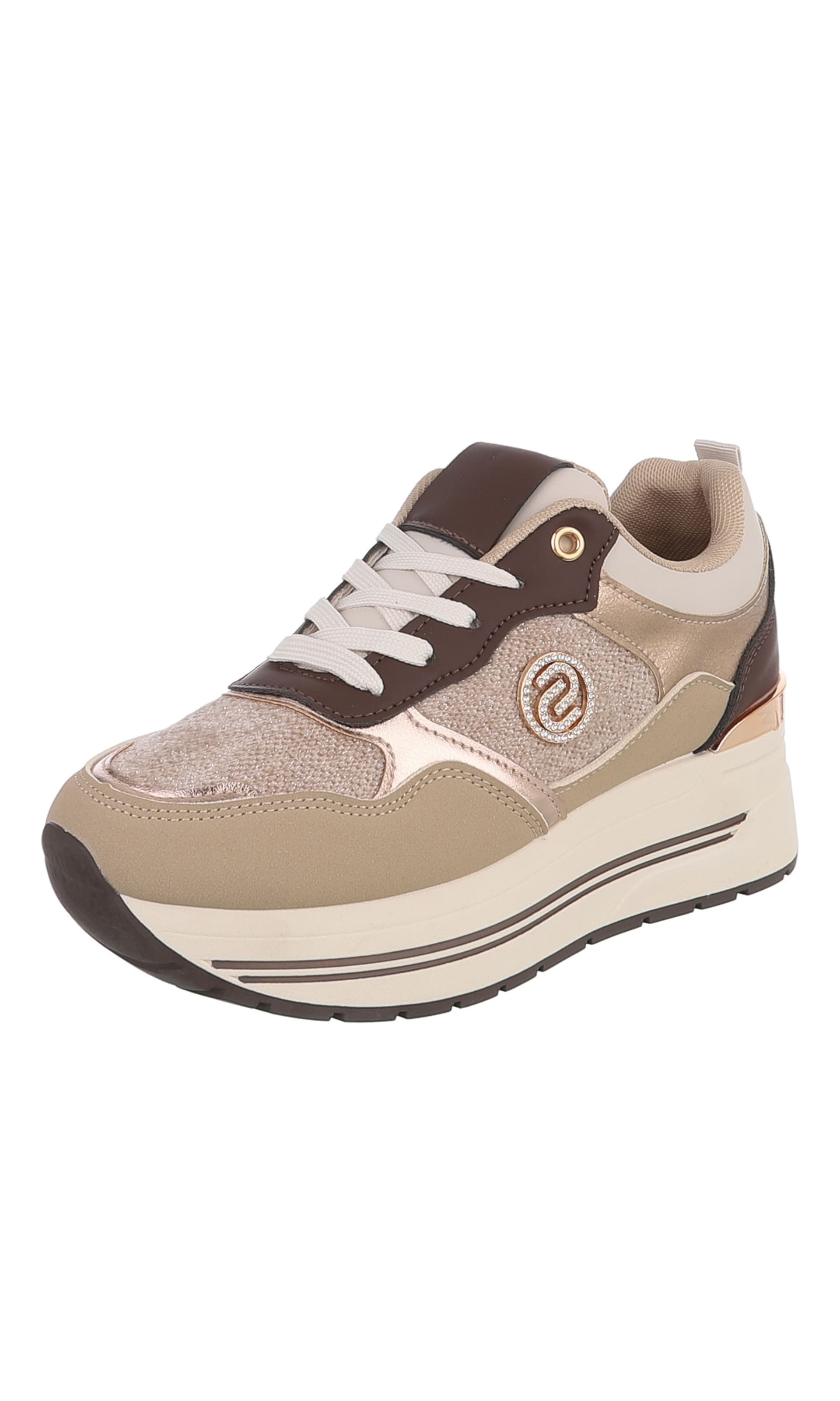 Ital-Design Sneaker in Beige: Vorderseite