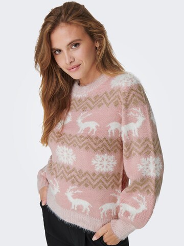 ONLY Pullover 'Xmas' i pink
