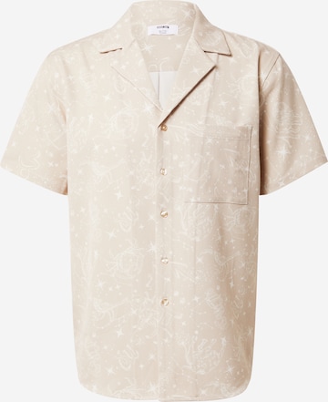 ABOUT YOU x Kevin Trapp Regular fit Button Up Shirt 'Tobias' in Beige: front