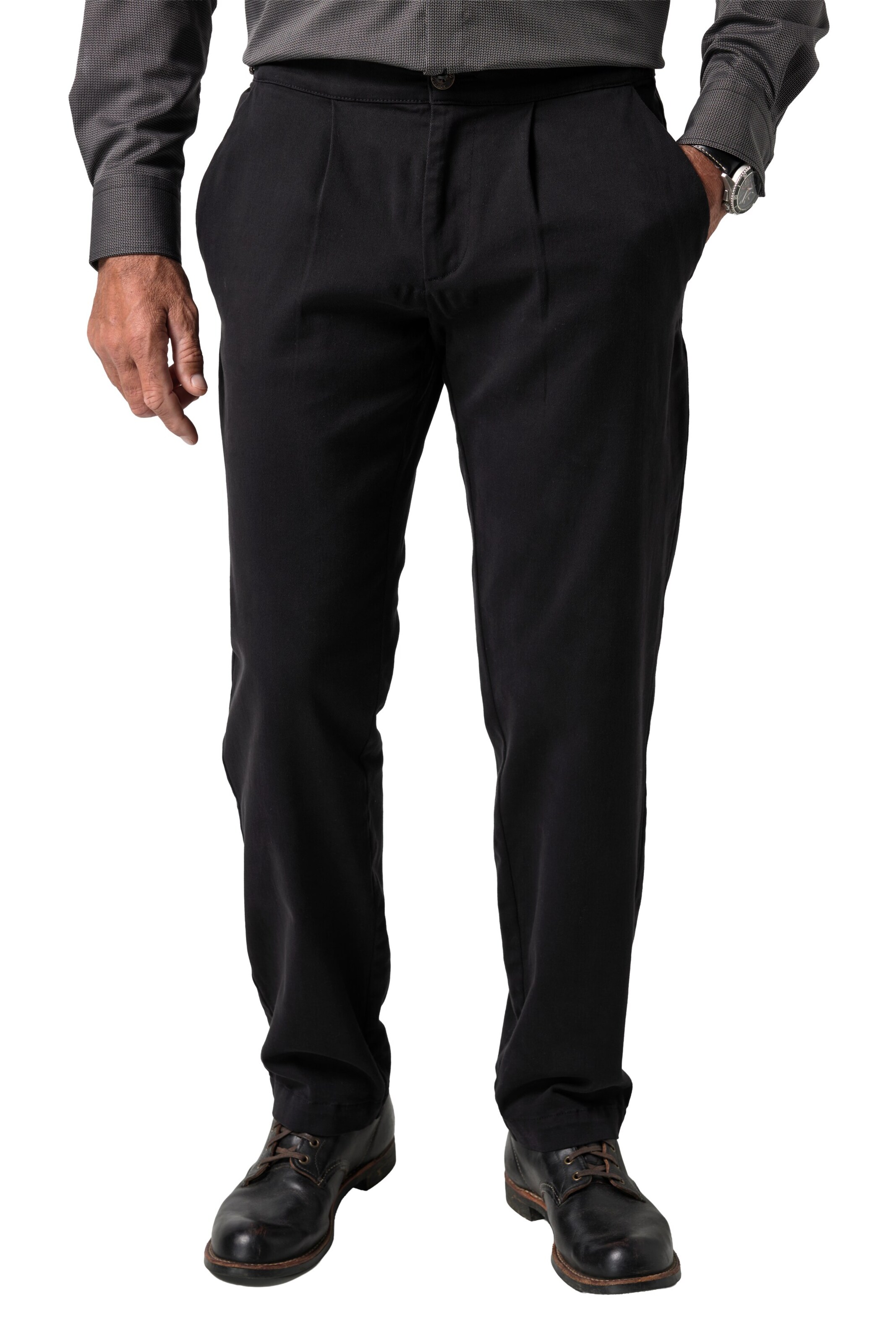 JP1880 Loose fit Chino Pants in Black: front