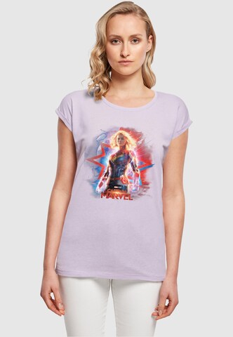 ABSOLUTE CULT Shirt 'Captain Marvel - Poster' in Purple: front