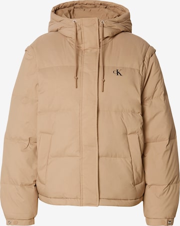 Calvin Klein JeansPrijelazna jakna - smeđa boja: prednji dio