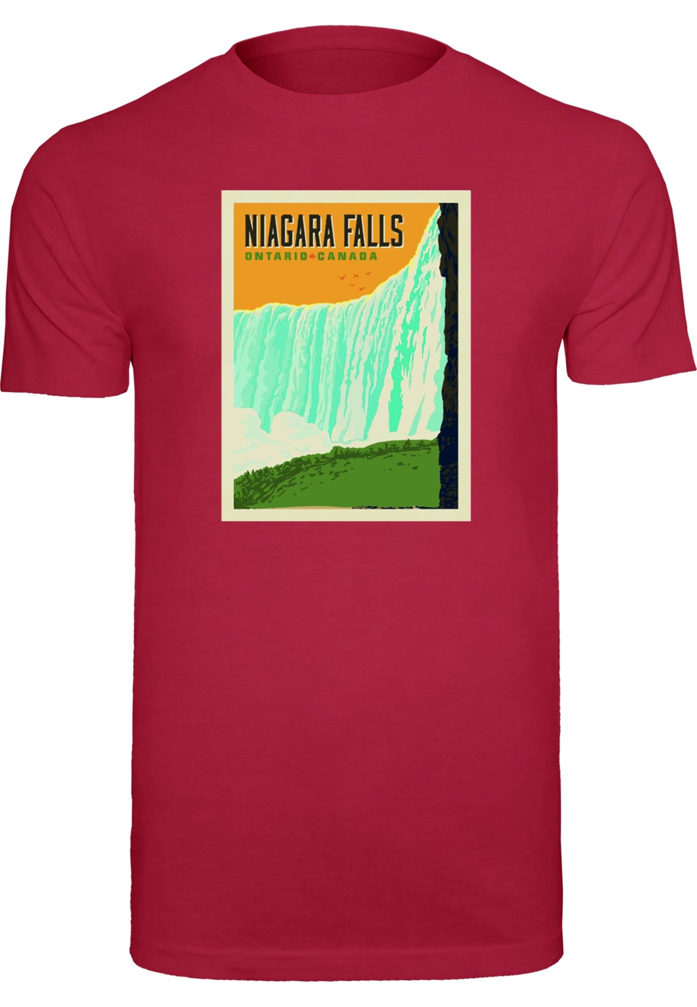 Mister Tee Shirt 'Niagara Falls' in Rood: voorkant