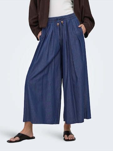 Wide Leg Jean à pince 'ONLBEA' ONLY en bleu : devant