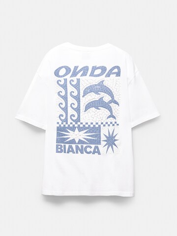 Pull&Bear Tričko 'MARE MOSAICO' - Biela