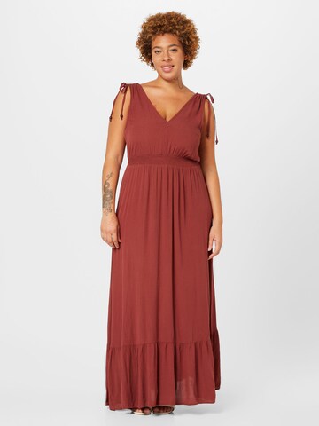 Robe d’été 'Candy' ABOUT YOU Curvy en marron : devant