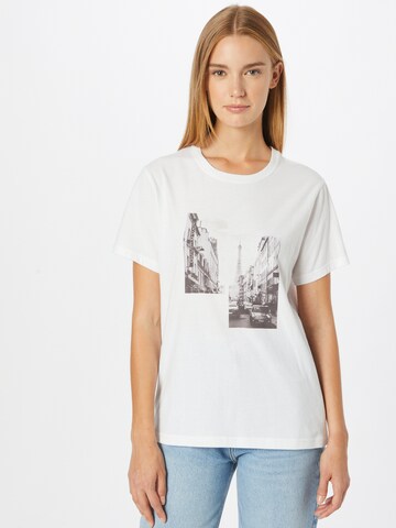 T-shirt Abercrombie & Fitch en blanc : devant