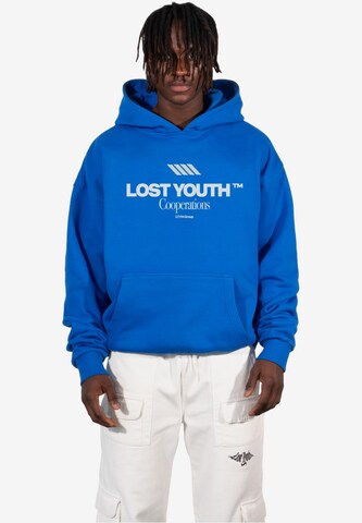 Felpa di Lost Youth in blu: frontale