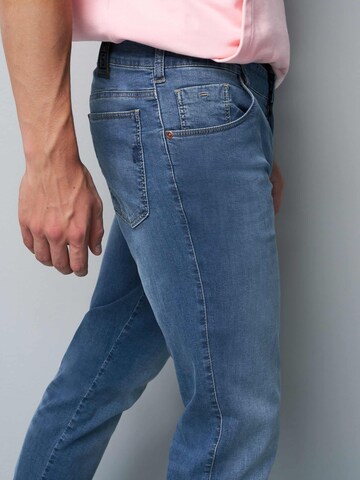 MEYER Slimfit Jeans 'M5' in Blauw