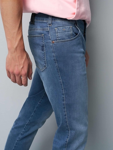 MEYER Slimfit Jeans 'M5' in Blauw