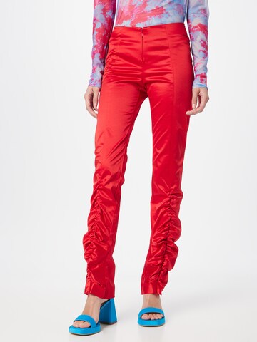 Coupe slim Pantalon WEEKDAY en rouge : devant