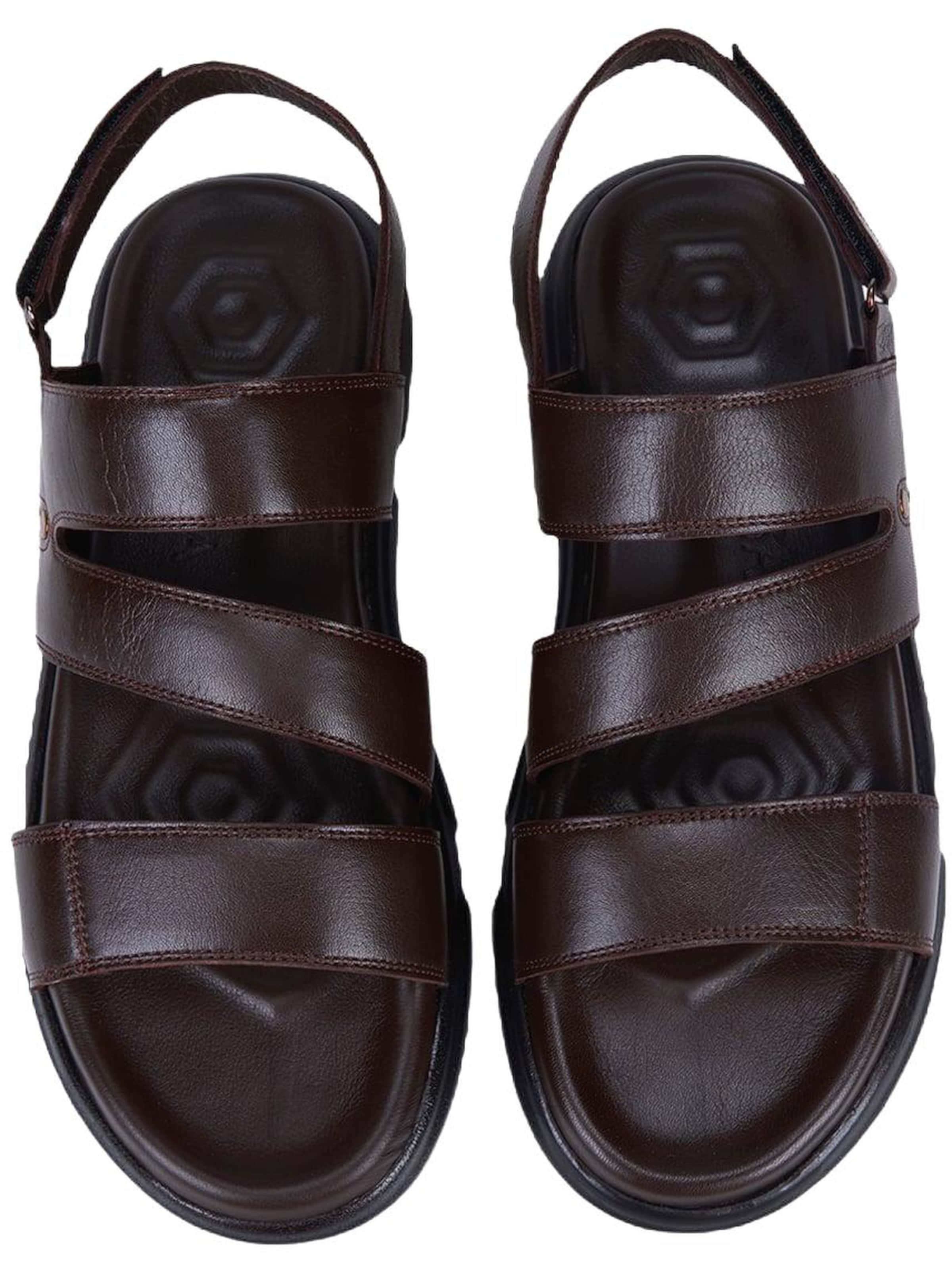 Desa - Sandalias 'DESA Herren-Ledersandalen mit Nietenbesatz' en marrón