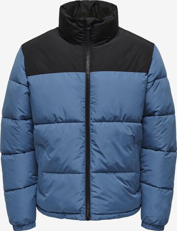 Only & Sons Winterjas in Blauw: voorkant