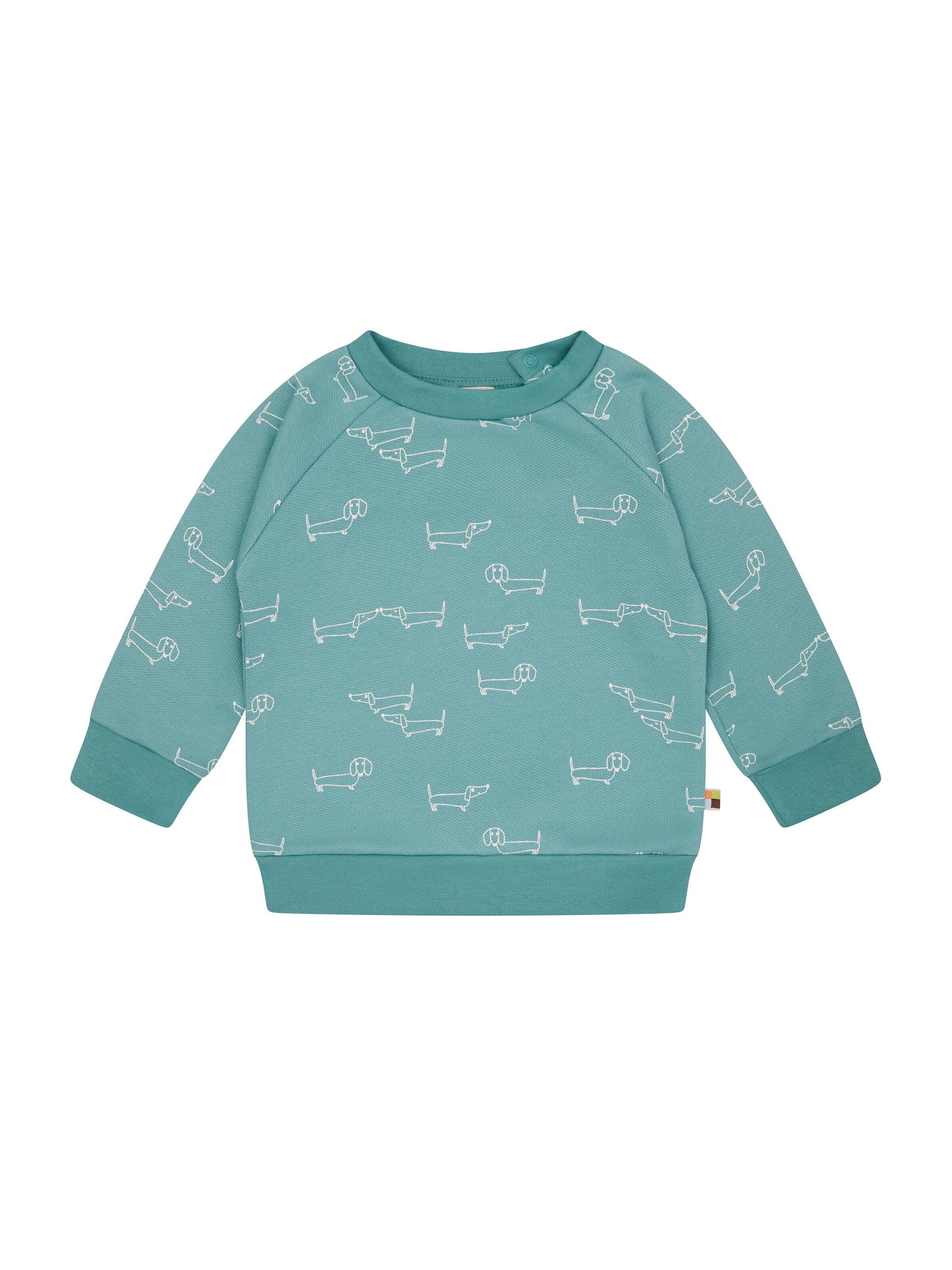 loud + proud Pullover 'Dackel'‌‌‌‌‌‌ in Grün: Vorderseite