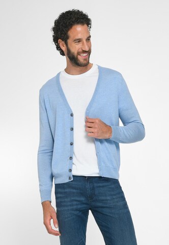 Louis Sayn Gebreid vest 'New Wool' in Blauw: voorkant