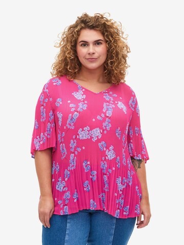 Zizzi Bluse 'Cathrine' i pink: forside