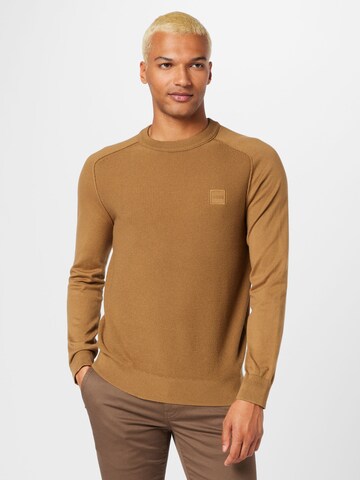 BOSS Sweater 'Kesom' in Brown: front