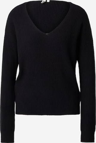 Pull-over QS en noir : devant