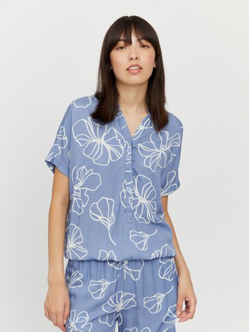 mazine Blouse ' Benoni Printed ' in Blue: front