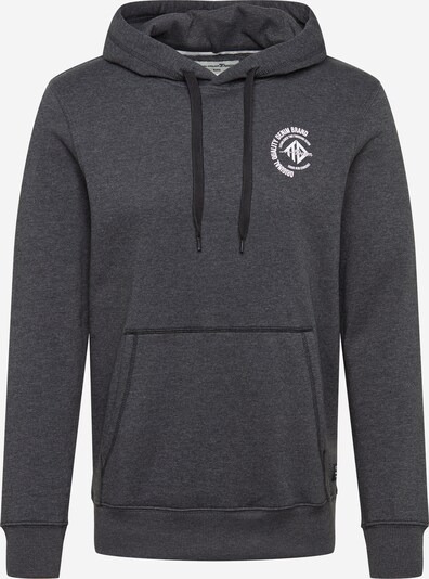 TOM TAILOR DENIM Sweat-shirt en gris foncé / blanc, Vue avec produit