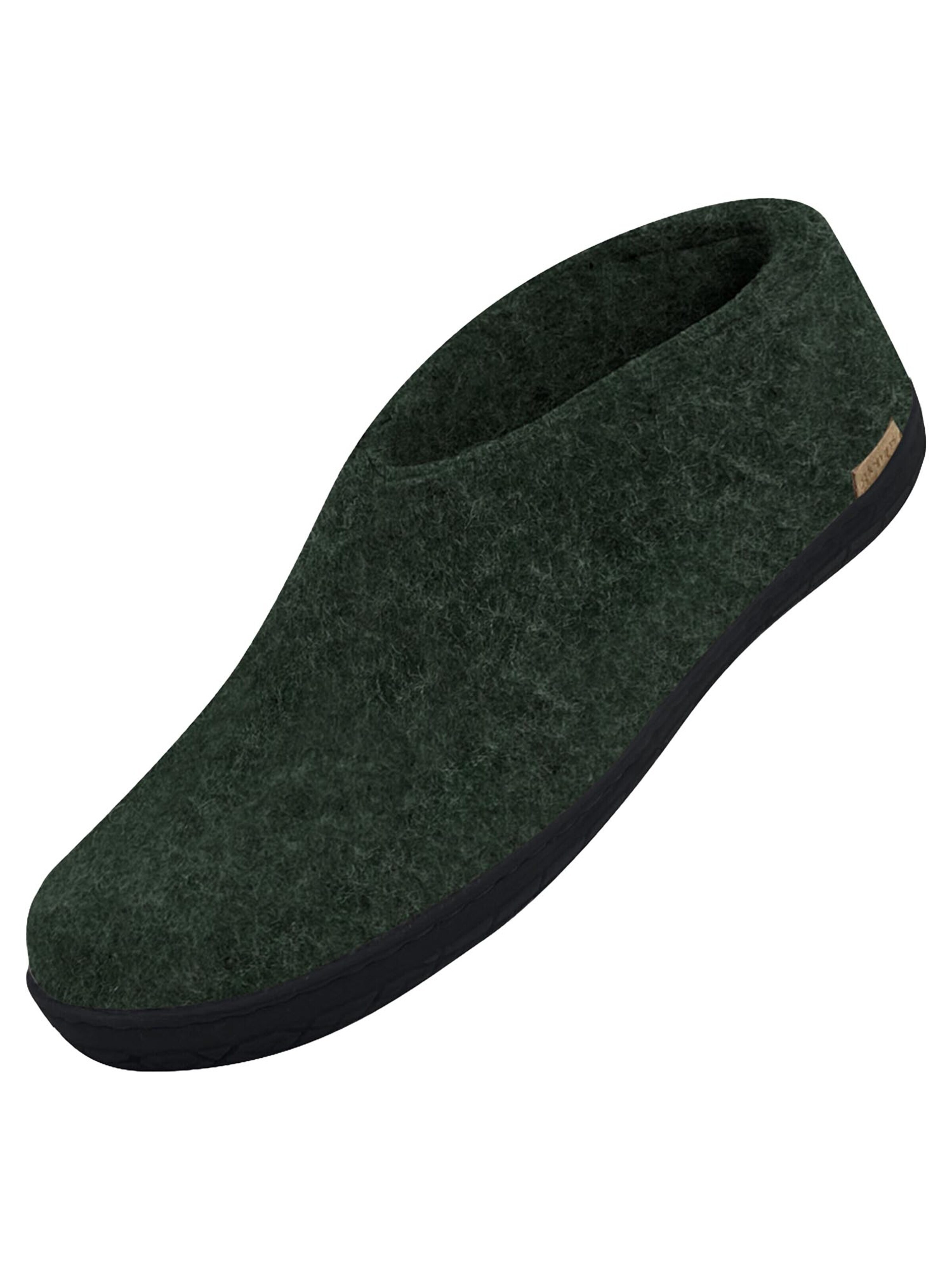 Glerups Slipper 'Kautschuksohle Schwarz' in Green