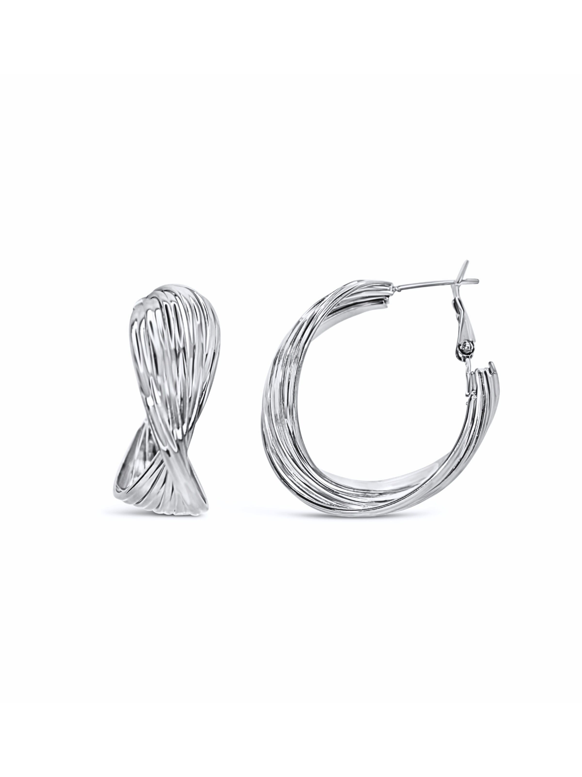 ARS-ARGENTI Ohrringe 'MOONWAVE HOOPS'‌‌‌ in Silber: Vorderseite
