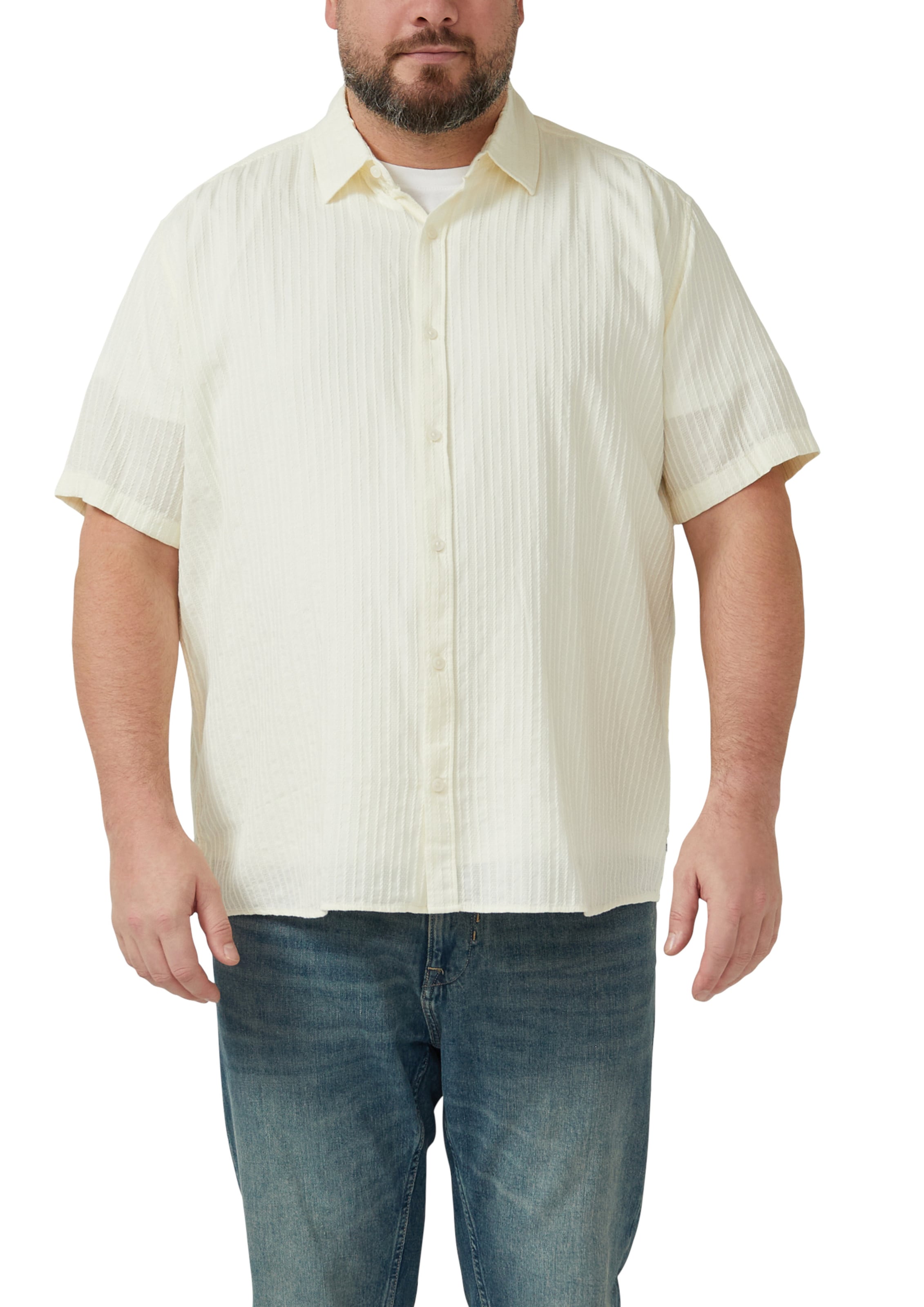 s.Oliver Regular fit Overhemd in Beige: voorkant