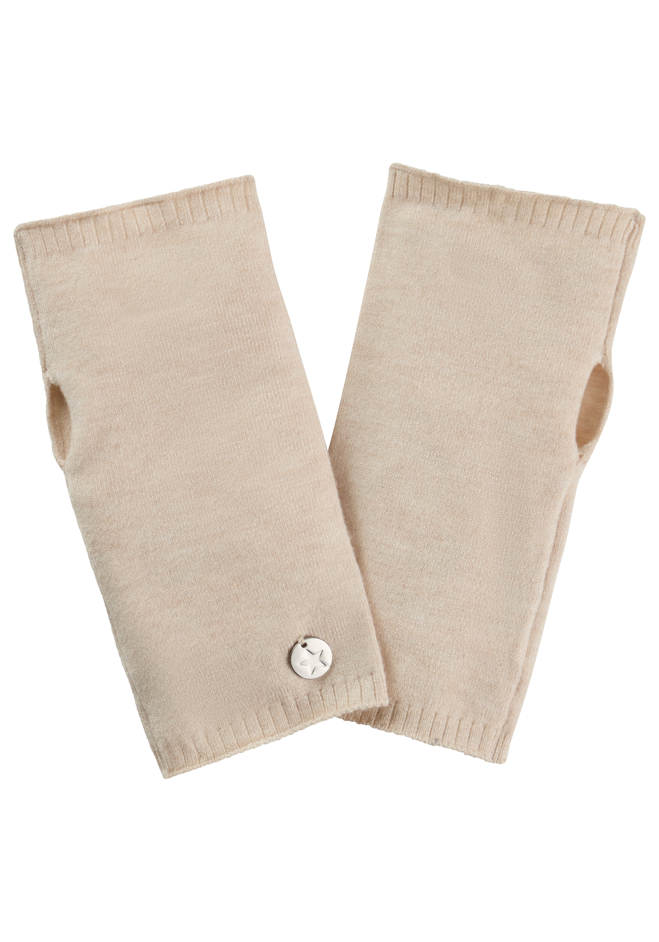 LAURA SCOTT Hand Warmers in Beige: front