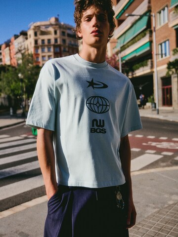 Bershka Tričko – modrá