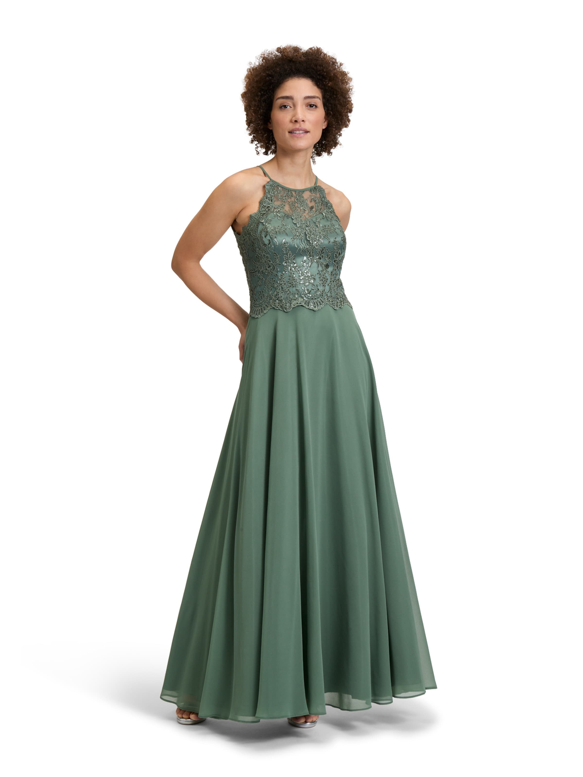 Abito da sera di Vera Mont in verde: frontale