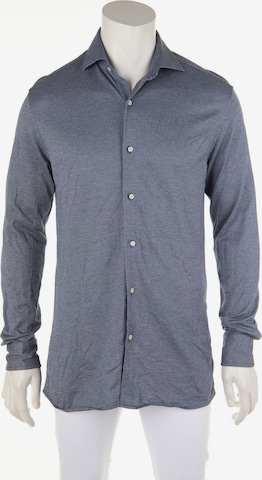 Boggi Milano Button Up Shirt in M in Blue: front