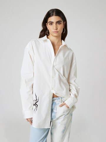 About You x Nils Kuesel Regular fit Button Up Shirt 'Lennox' in White: front