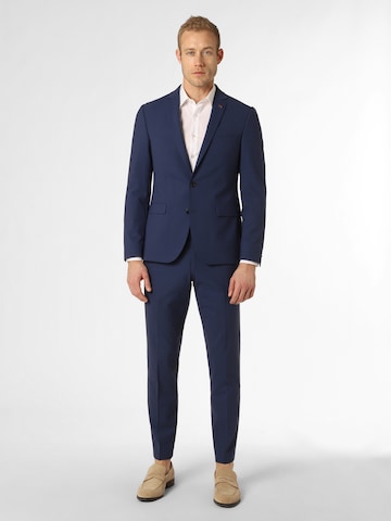 Coupe slim Costume Finshley & Harding London en bleu : devant