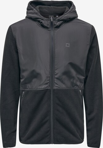 Only & Sons Fleece Jacket 'Noah' in Black: front