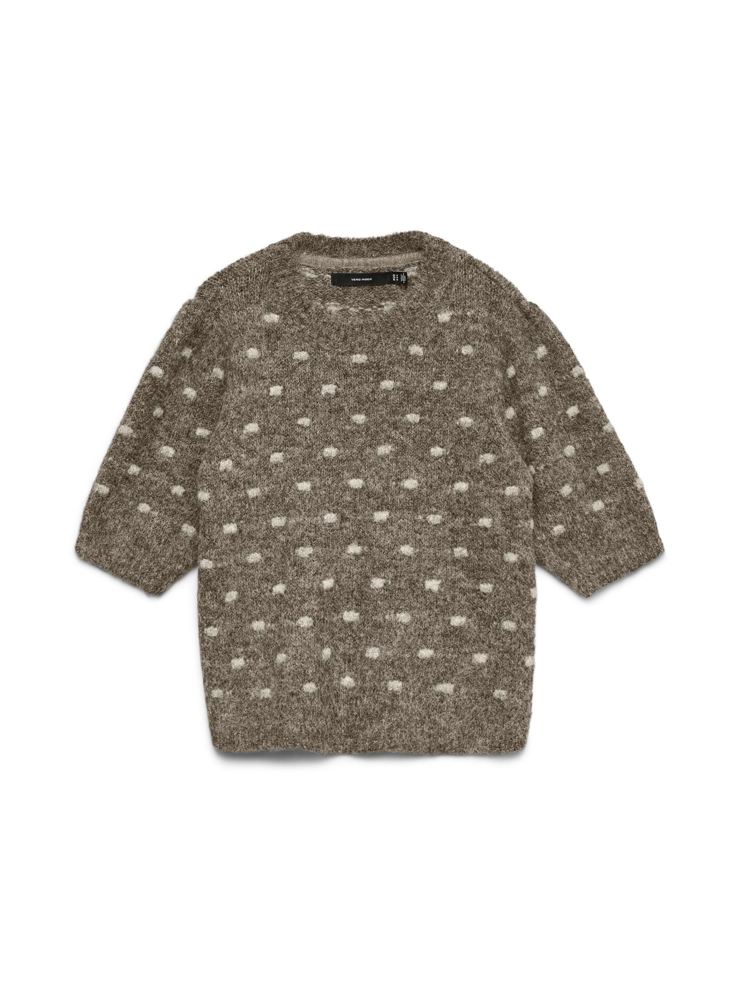 VERO MODA Sweater 'NOVAHDOTTY' in Brown: front