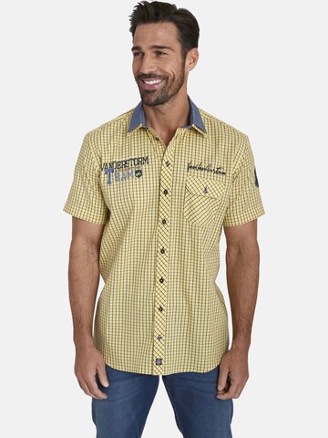Jan Vanderstorm Regular fit Overhemd ' Rutger ' in Geel: voorkant