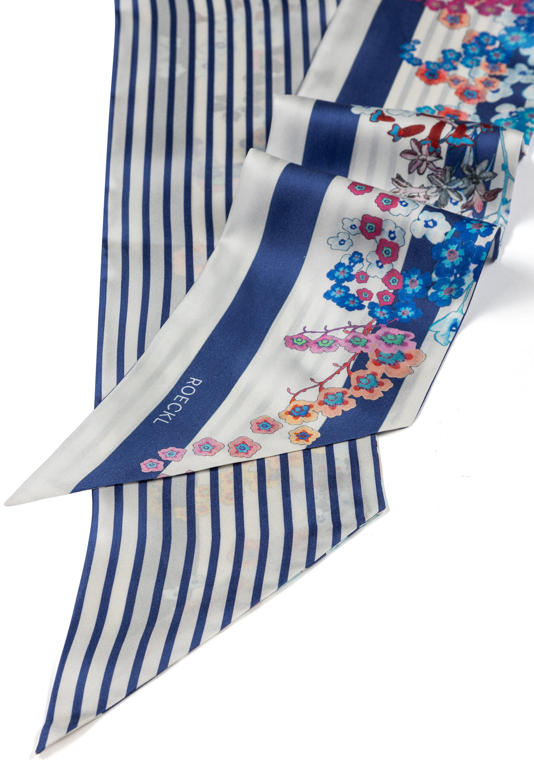 Roeckl Doek ' FLORAL TWILLY ' in Blauw
