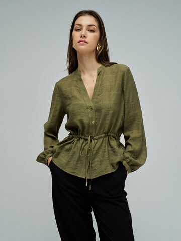 Salsa Jeans Blouse in Groen: voorkant