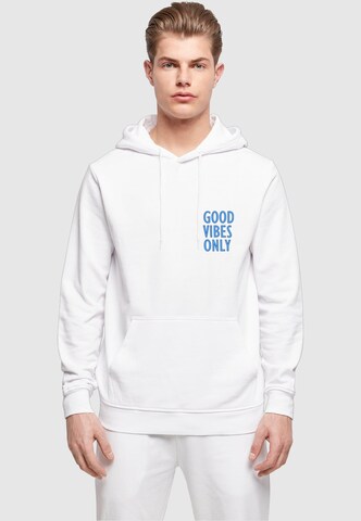 Merchcode Sweatshirt 'Good Vibes Only' in Wit: voorkant
