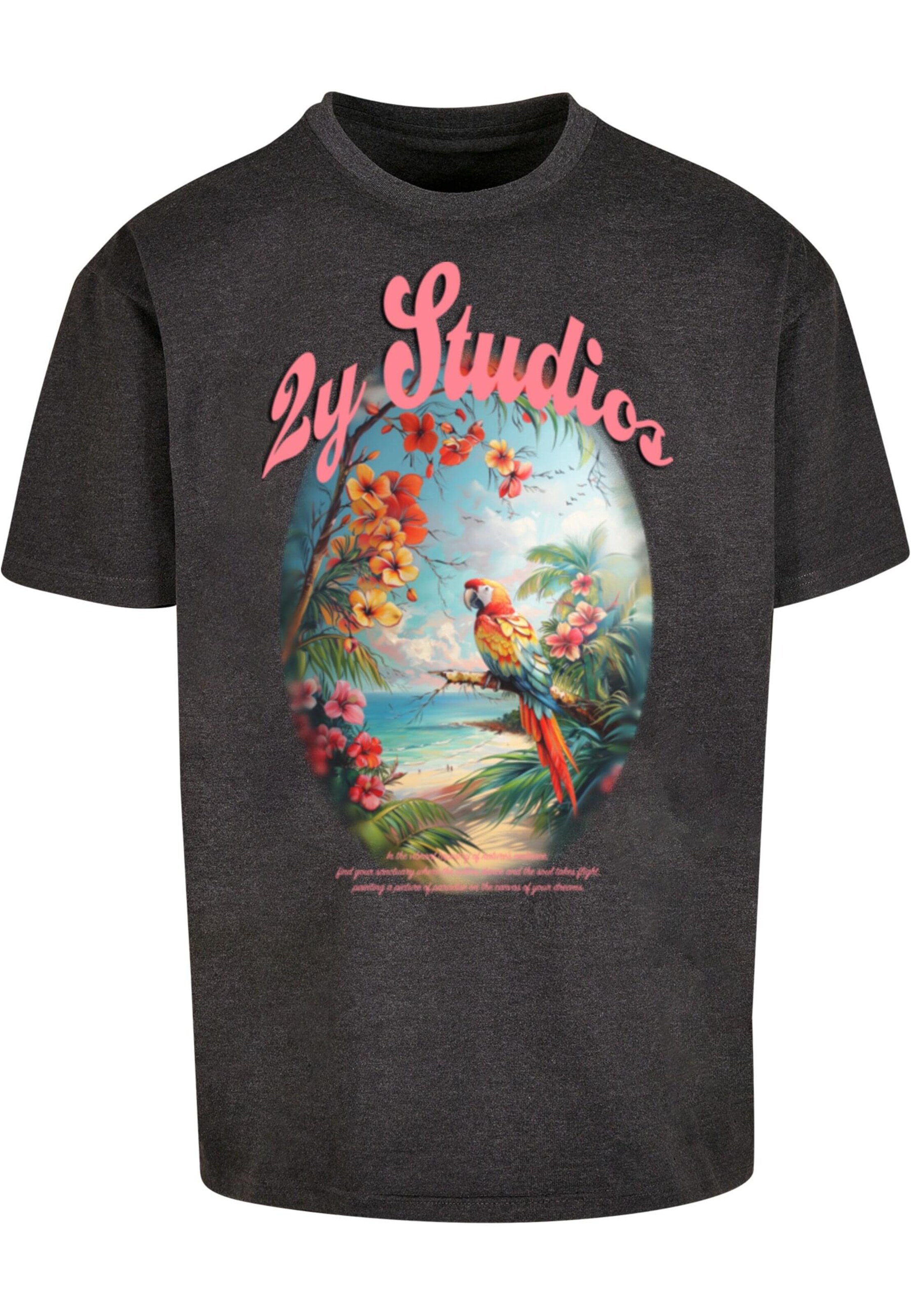 2Y Premium Shirt 'Paradise' in Grey: front