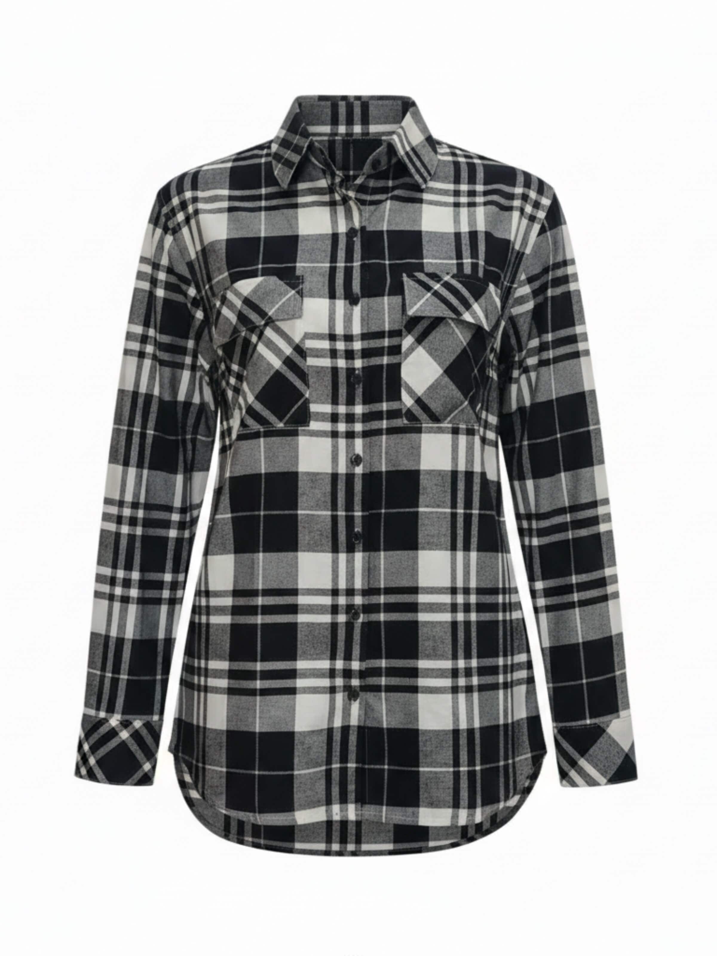 Radwa Blouse 'Radwa Women’s Plaid Flannel' in Wit: voorkant