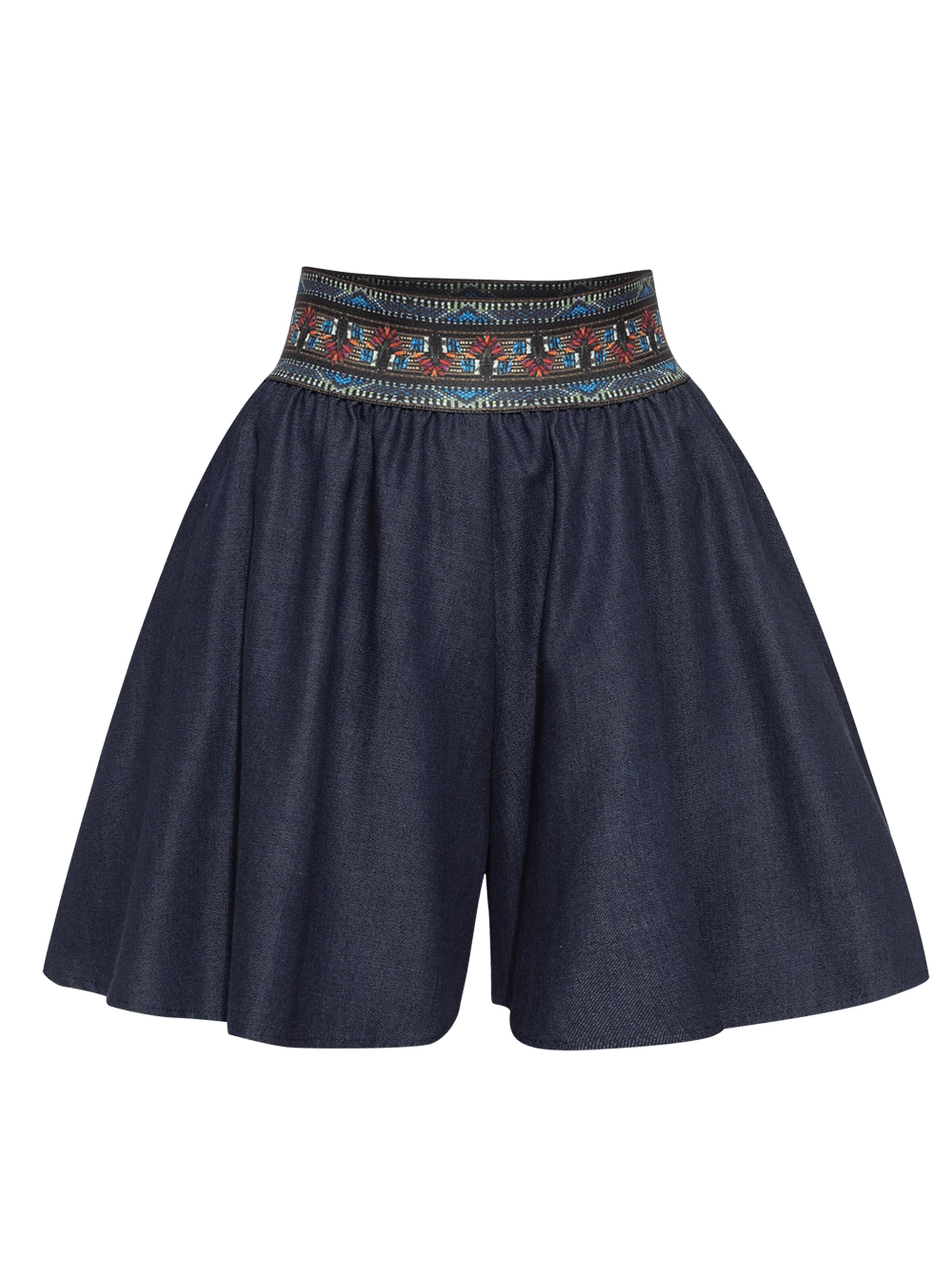 JIORO Flared Broek 'ESSENTIALS' in Blauw: voorkant