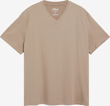 s.Oliver Men Big Sizes Shirt in Brown: front