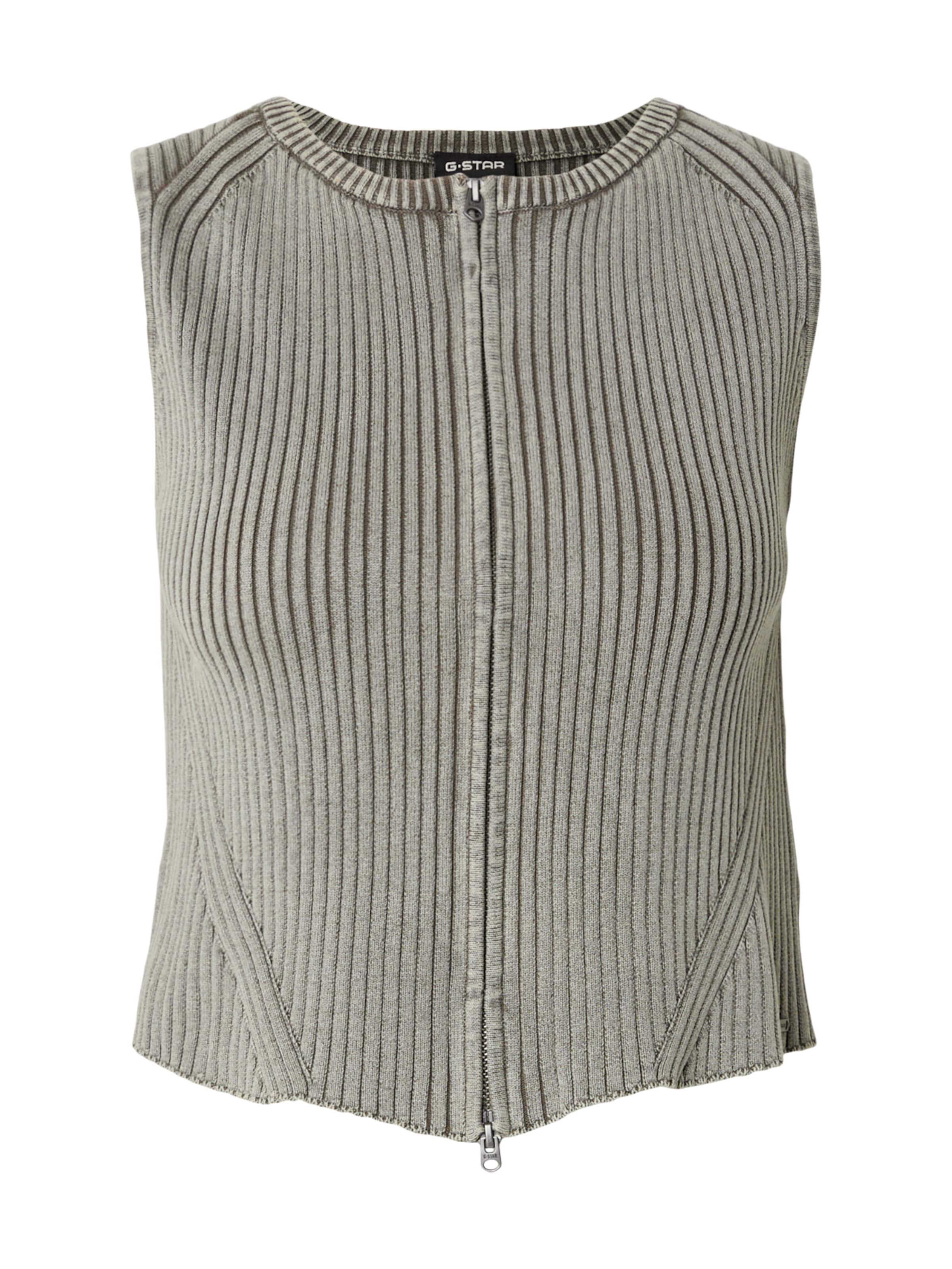 G-STAR Kötött mellény - zöld: elől